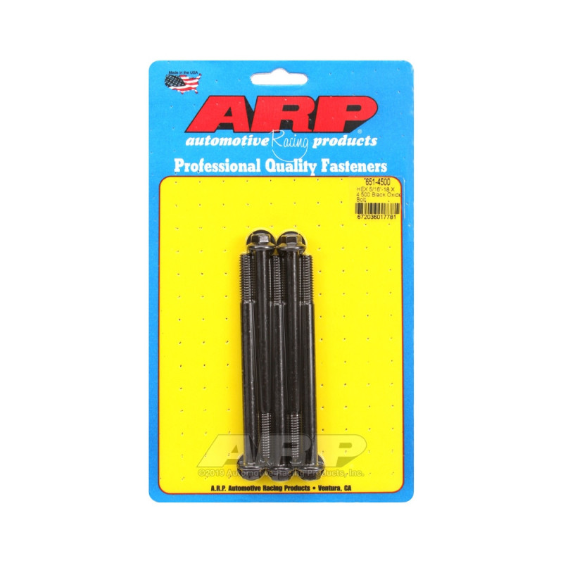 Set de șuruburi și piulițe universale ARP 5/16-18 – Șuruburi hexagonale cu finisaj negru oxidat, x5 - ARP-651-4500 - 651-4500 - 3666618194592